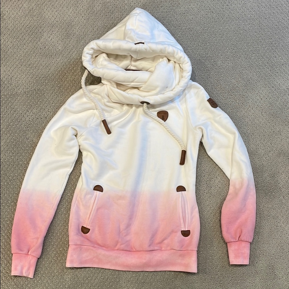 Wanakome Women's Pink and White Hoodie